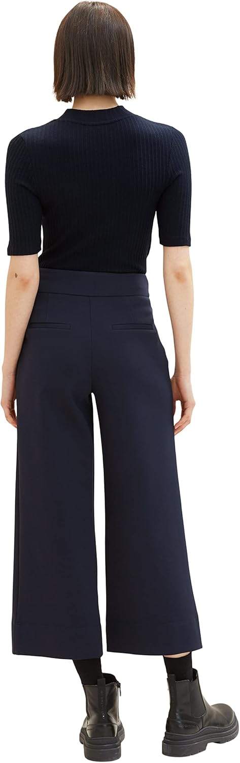 TOM TAILOR Damen 1038723 Basic Culotte Hose, 10668-sky Captain Blue, 44/28