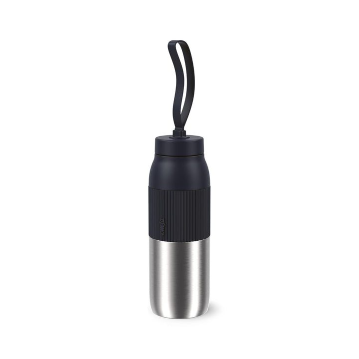 Emsa beYou Twist Isolier-Trinkflasche, 0,5 Liter, mit integriertem Sieb und Trageband, 100% dicht, s