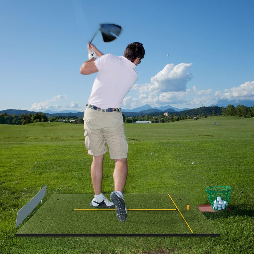 LIFEZEAL Golf Übungsmatte, Abschlagmatte Golf mit 6 Abschlagpositionen, Outdoor Sports Golf Training