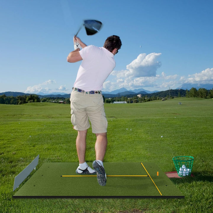 LIFEZEAL Golf Übungsmatte, Abschlagmatte Golf mit 6 Abschlagpositionen, Outdoor Sports Golf Training