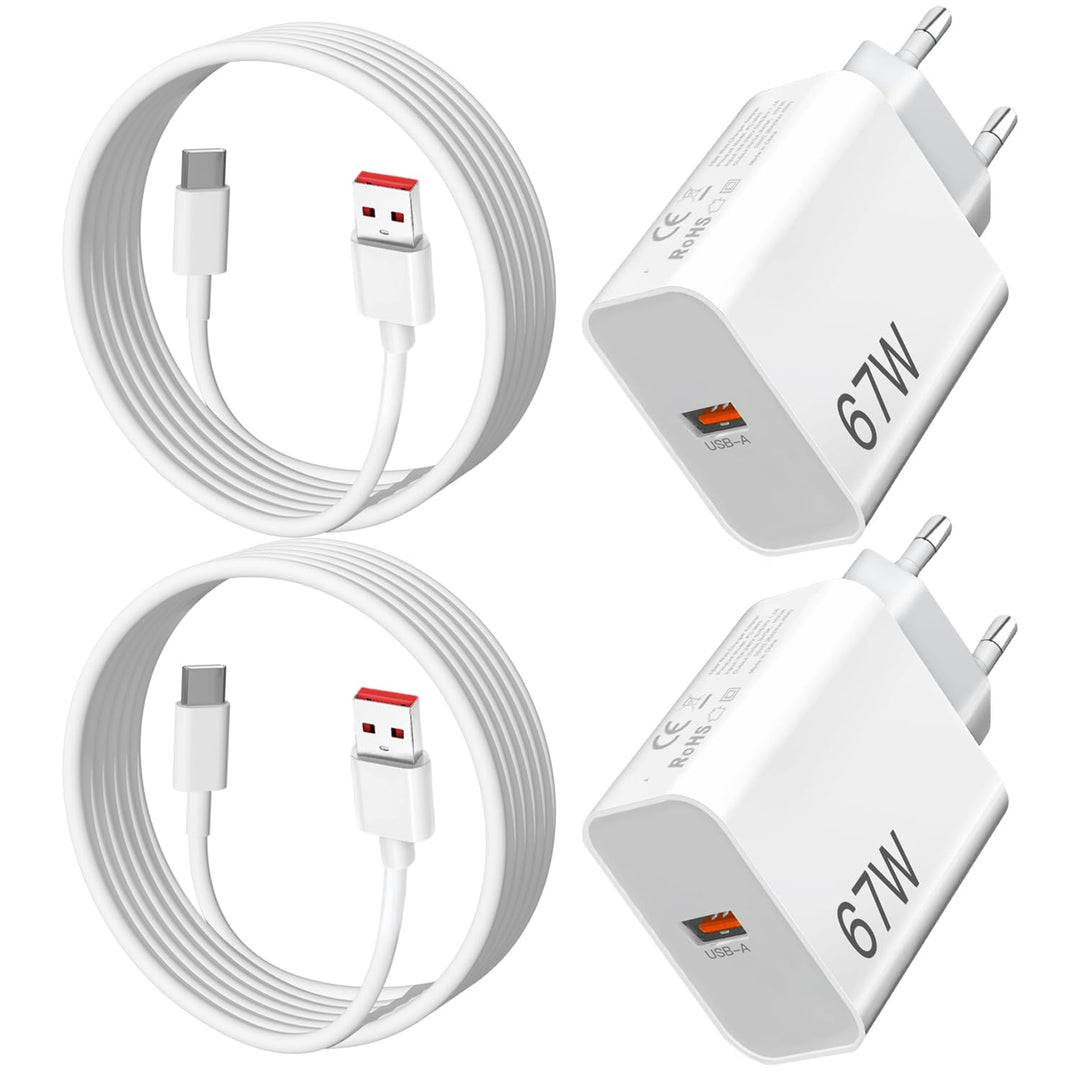 67W Ladegerät Netzteil für Xiaomi 15T 14T 17T Redmi Note 15 14 Pro 5G/13 12 | 2Pack Schnellladegerät