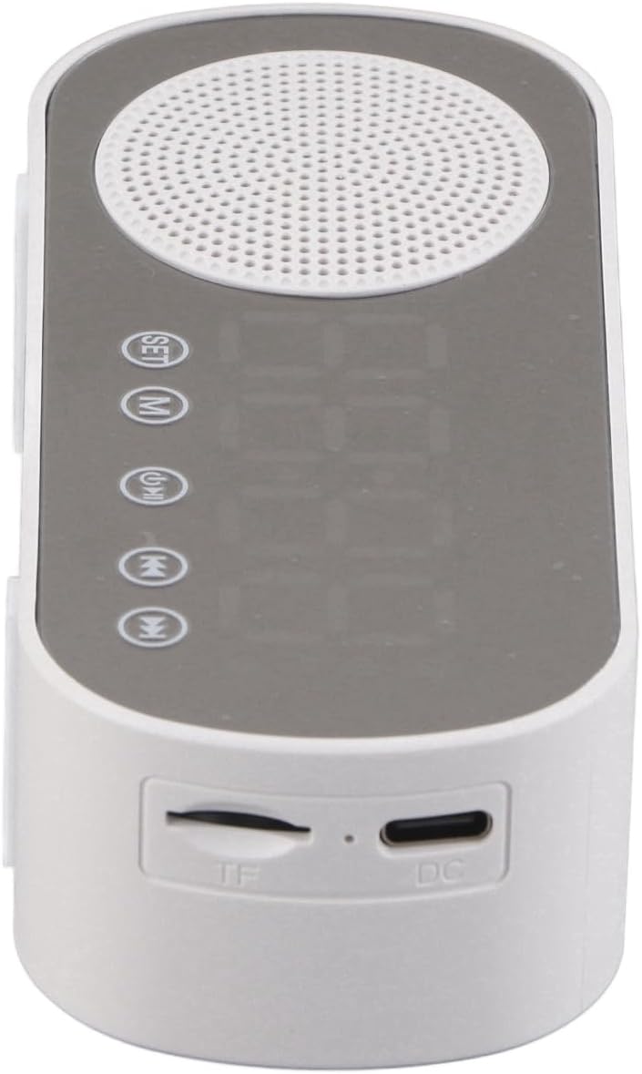 Fockety Digitaler Wecker, HiFi-FM-Radio, Wiederaufladbarer USB-Bluetooth 5.0-Lautsprecher, Kleine Uh