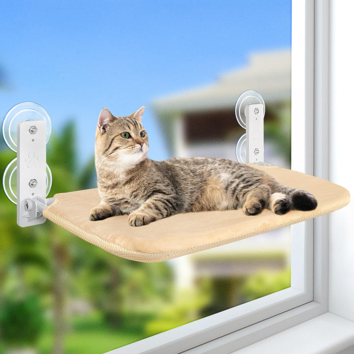 GUUSII HOME Fensterliege für Katzen Hängematte Fensterplätze Katzenbett Fenster Faltbare Katzenhänge