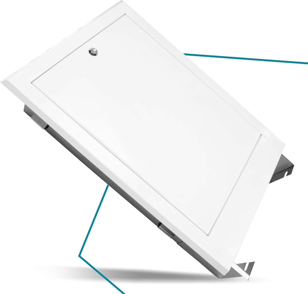 Verteilerschrank Zentrale Fussbodenheizung 2–4 Anschlüsse Einbaugehäuse aus Weiss pulverbeschichtete