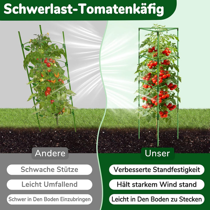 ZeeDix Tomaten Rankhilfe 6 Stück,165cm Stabile Pflanzen Rankhilfe | Höhenverstellbare Rankhilfe für