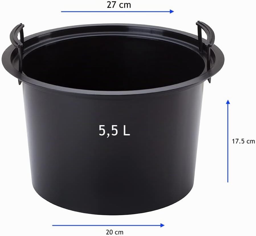 MELTOM Blumenkübel Blumentopf Rund 3D Effekt Slim Pflanzkübel mit Herausnehmbaren Einsatz (XL), XL