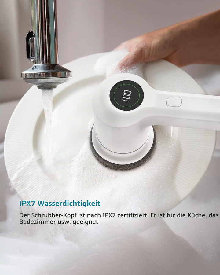 TILSWALL M4 Elektrische Reinigungsbürste mit LED-Anzeige, 60 W 7,4 V wiederaufladbare kabellose elek
