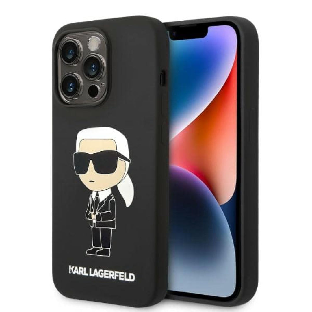 KARL LAGERFELD KLHCP14LSNIKBCK Hülle für iPhone 14 Pro 6,1" hardcase Schwarz Silicone Ikonik