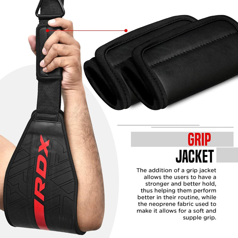 RDX bauchmuskelschlaufen, Maya Hide Leder Gepolstert AB Straps D-Ring für Bauchübungen Trainingseinh