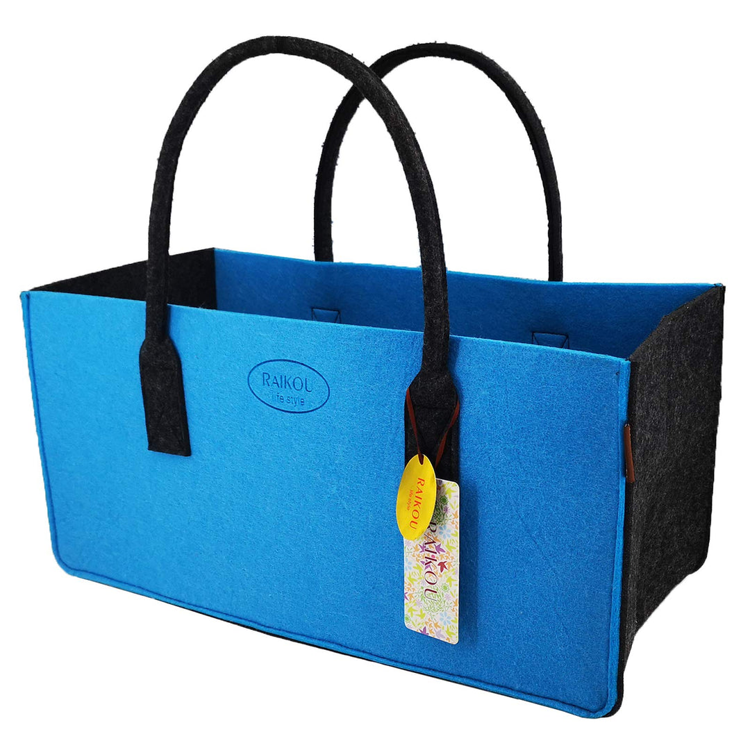 RAIKOU KULT Filz-Tasche Shopper NEU Filzkorb Einkaufstasche Henkeltasche Zeitungskorb Stabile Kaminh
