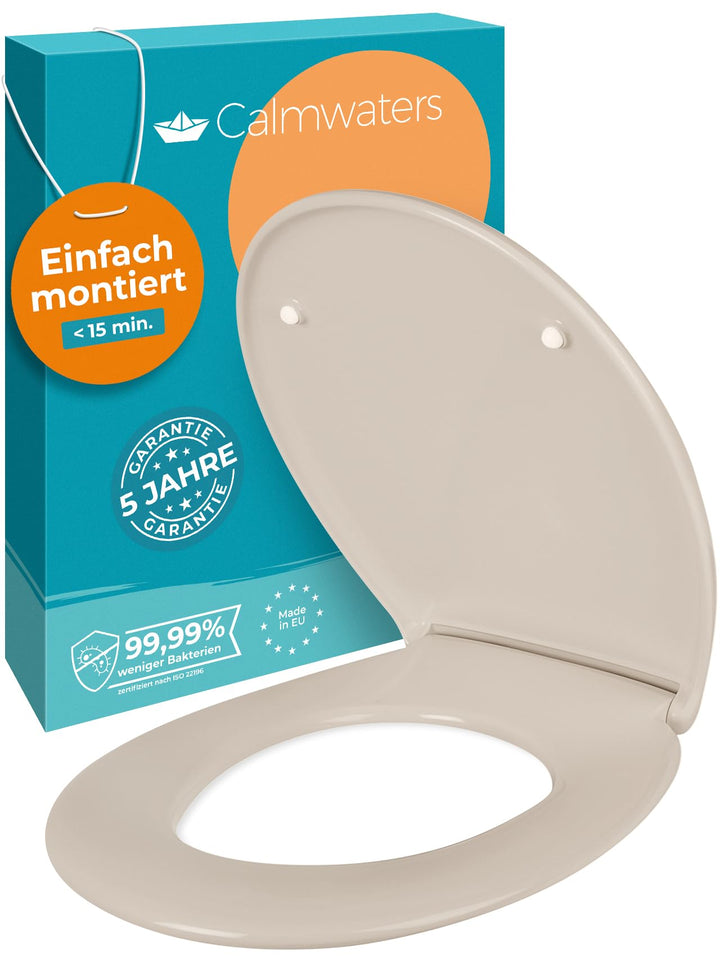 Calmwaters® Toilettendeckel mit Absenkautomatik, Made in EU, antibakterieller Klodeckel, WC Sitz, Kl