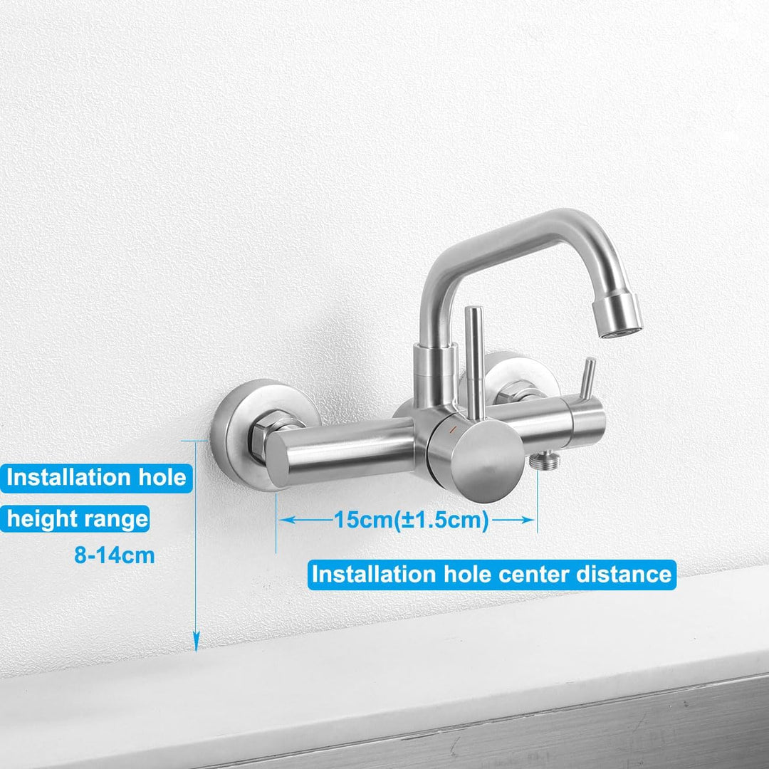 Wasserhahn Küche Wandmontage für Geschirrspüler/Waschmaschine, Küchenarmatur Wand Mischbatterie mit