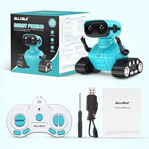 ALLCELE Roboter Kinder Spielzeug, Wiederaufladbares Ferngesteuertes Roboter Spielzeug mit LED-Augen