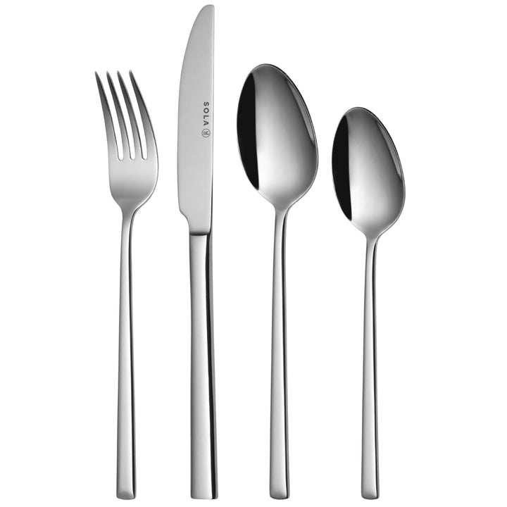 Sola Luxor Besteck Set - 6 Personen Essbesteck - 24 Teilig, 18/10 Rostfreiem Stahl - Robustes &amp; Eleg