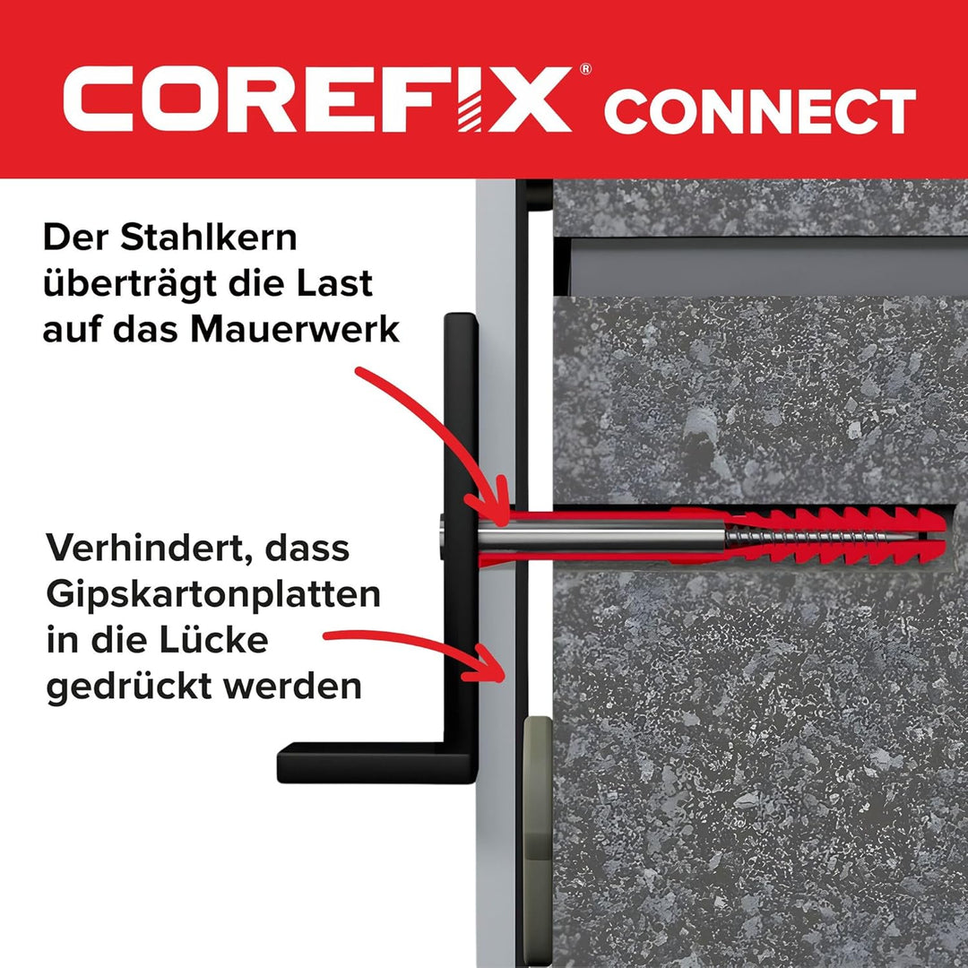 Corefix PLUS30, Schwerlast-Gipsplattendübel, getestet bis 250 kg, 24 Stück in Grosspackung