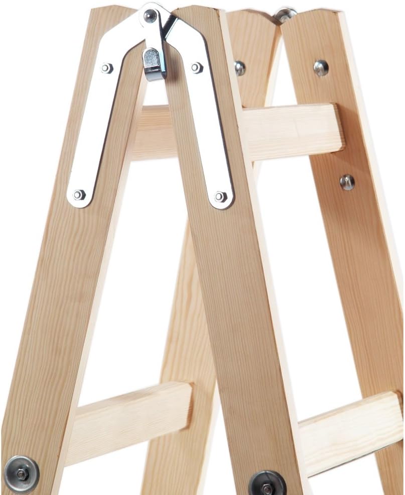 Systafex® Leiter Doppelstufenleiter Malerleiter Elektrikerleiter Stehleiter Holzleiter (5 Stufen) 1,