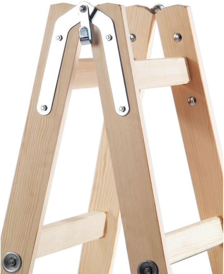 Systafex® Leiter Doppelstufenleiter Malerleiter Elektrikerleiter Stehleiter Holzleiter (5 Stufen) 1,