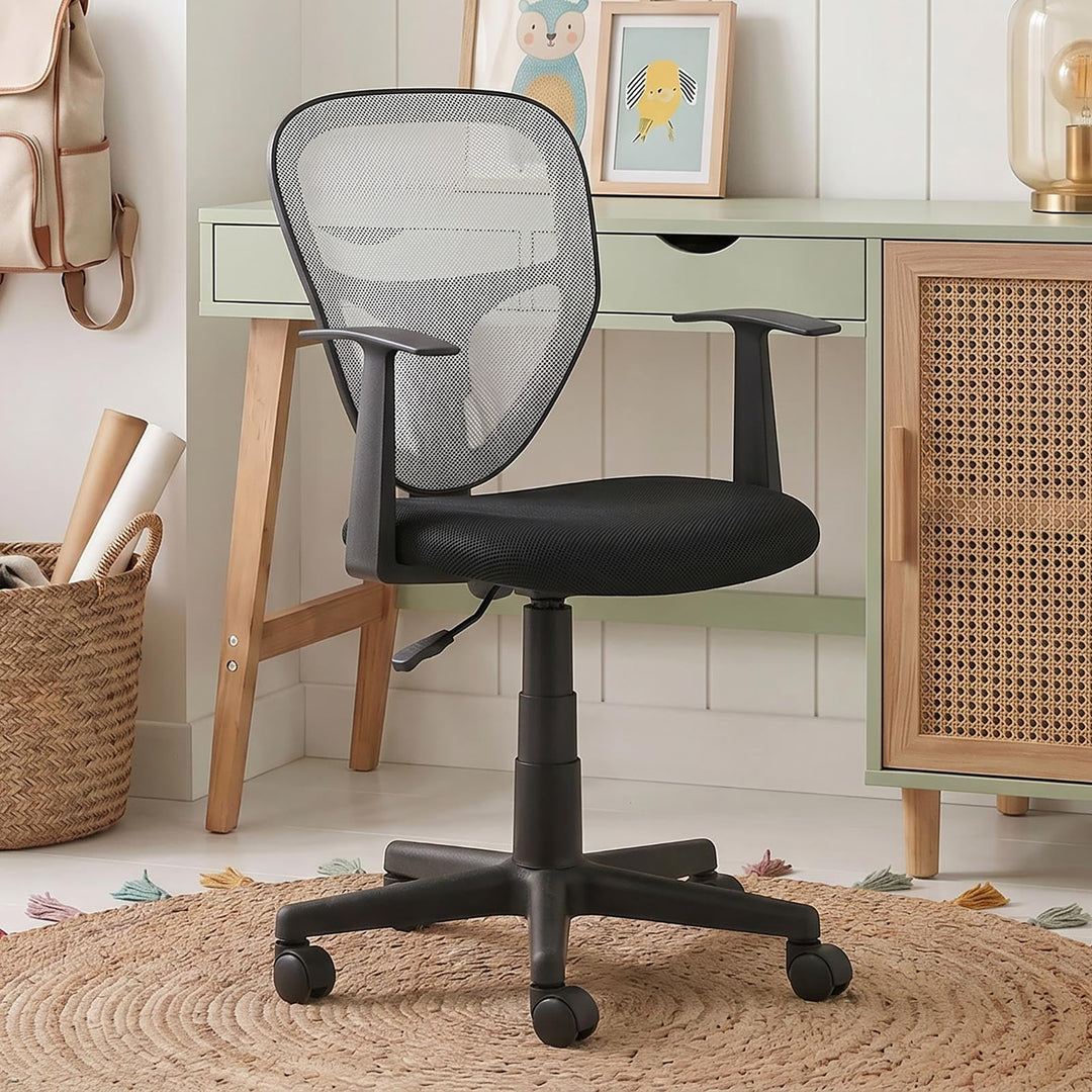 CARO-Möbel Kinderdrehstuhl Studio - Ergonomischer Schreibtischstuhl mit Armlehnen, Verstellbar, Schw