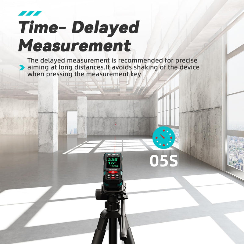 Laser Entfernungsmesser 100m/330ft, MiLESEEY Wiederaufladbares Multifunktions-Lasermessgerät mit dig