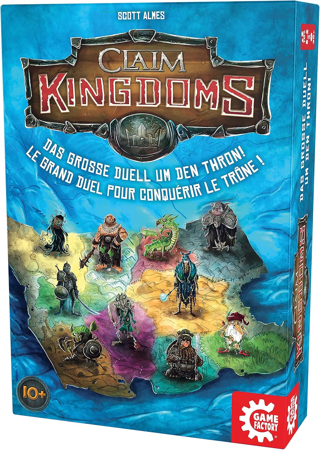 Game Factory 646269 Claim Kingdoms, das grosse Duell um den Thron! Legespiel für 2 Personen, Gesells