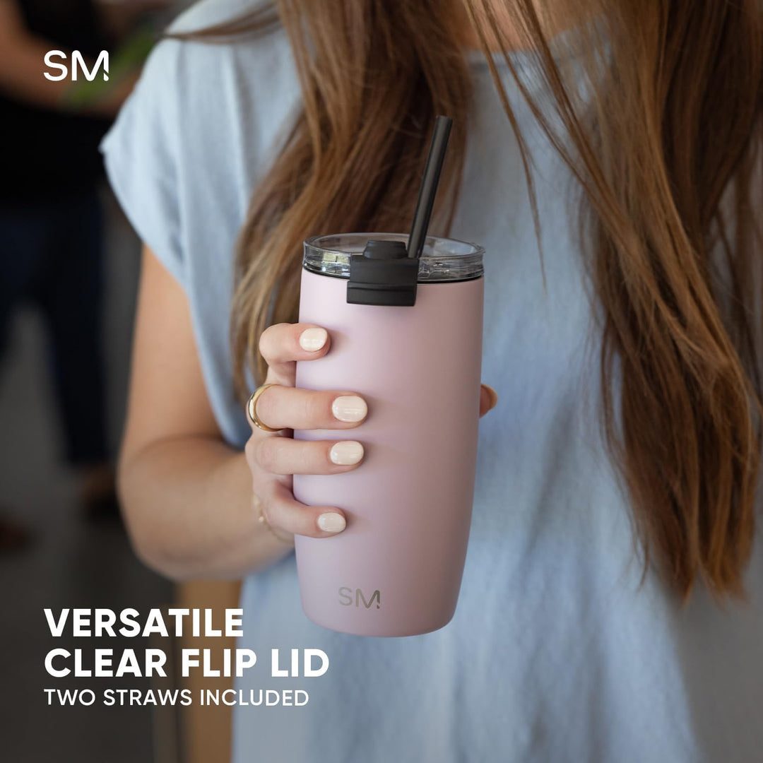 Simple Modern Thermobecher Kaffeebecher to go mit Klappdeckel | Isolierter Edelstahl-Kaffeebecher |