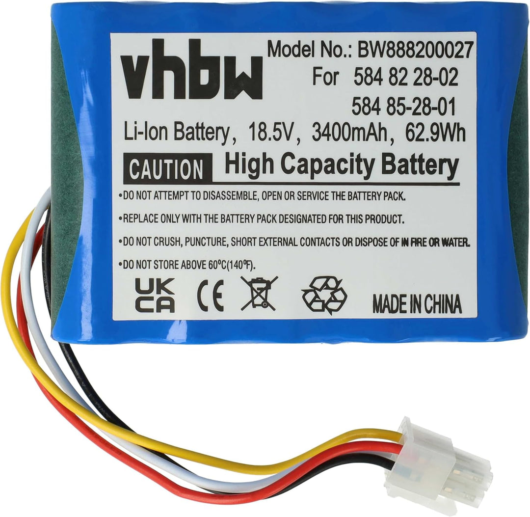 vhbw 1x Netzteil, 1x 3400 mAh Akku, 1x 3 m Niederspannungskabel kompatibel mit Husqvarna Automower 3