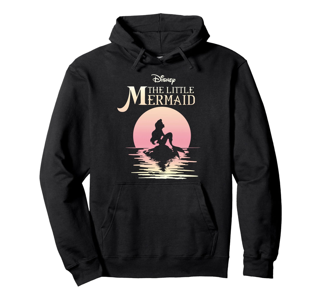 Disney The Little Mermaid Ariel Rock Moon Silhouette Pullover Hoodie