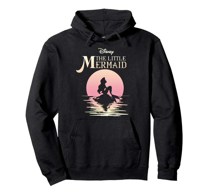 Disney The Little Mermaid Ariel Rock Moon Silhouette Pullover Hoodie
