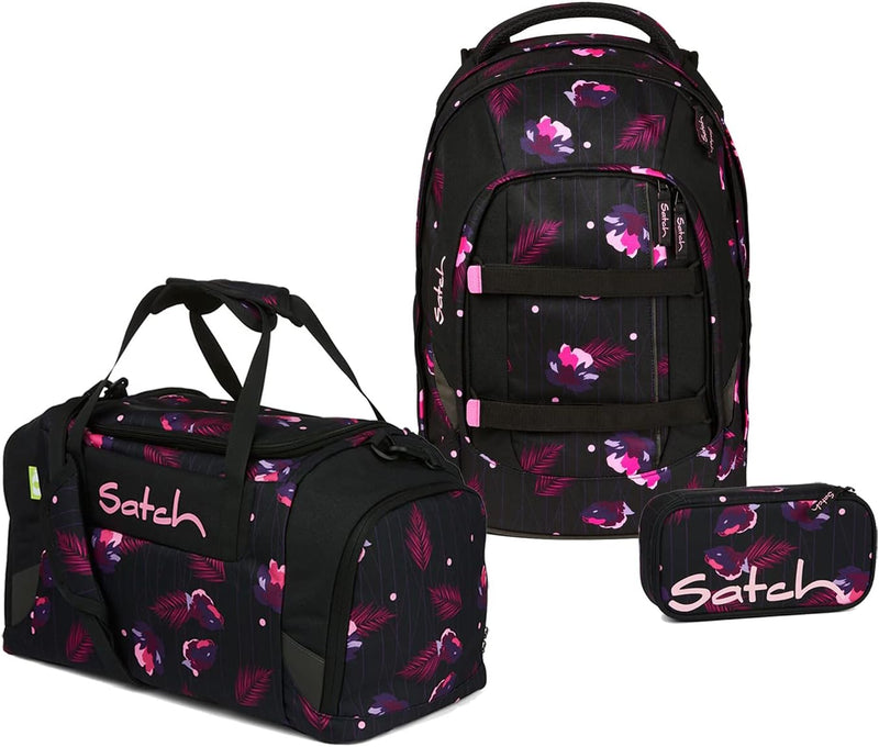 satch Pack Schulrucksack Set 3tlg. mit Sporttasche und Schlamperbox Mystic Nights, Mystic Nights