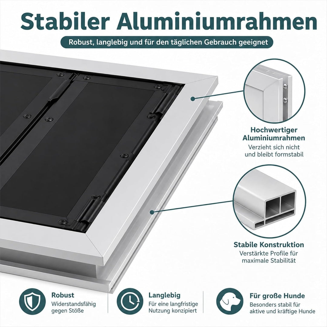 Premium-HundetüR, Aluminium-HaustiertüR Mit Paneelen, HundetüR Mit Automatisch SchliessEnden Magnetk