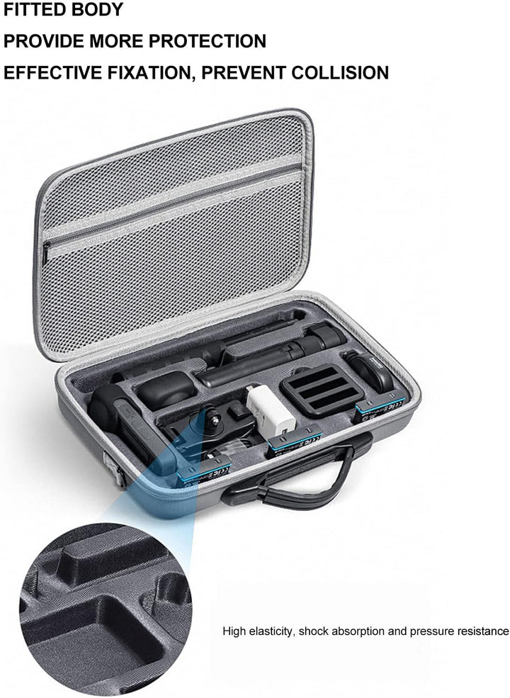 ciciglow Tragetasche für Insta360 X3, Grosse PU-Hartschalentasche, Action-Kamera-Aufbewahrungstasche