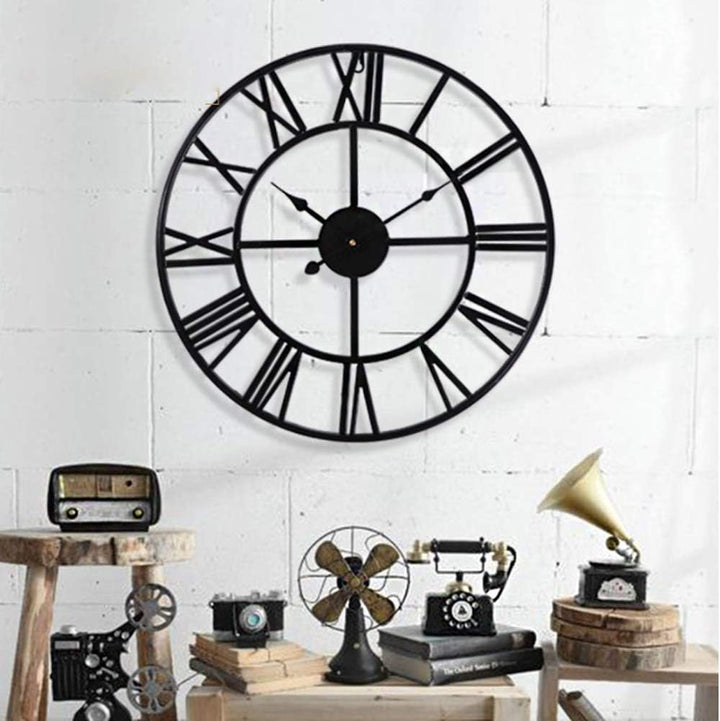 Taodyans Vintage Wanduhr Ohne Tickgeräusche Grosse Römische Ziffern 40cm Wanduhr Metall Skelett Uhr