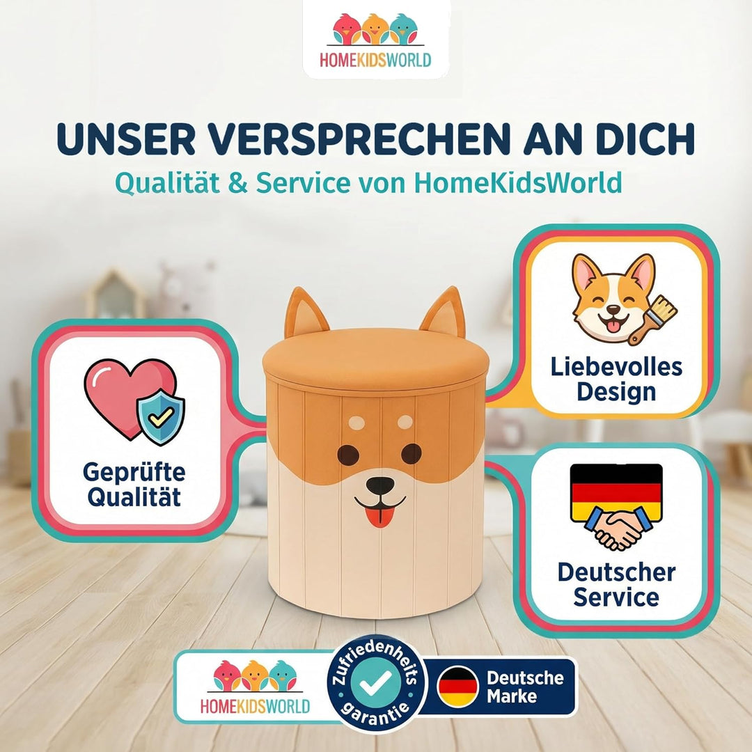 Spielzeugkiste Corgi - Aufbewahrungsbox mit Deckel Kinder, Spielzeugkiste mit Deckel, Spielzeugtruhe