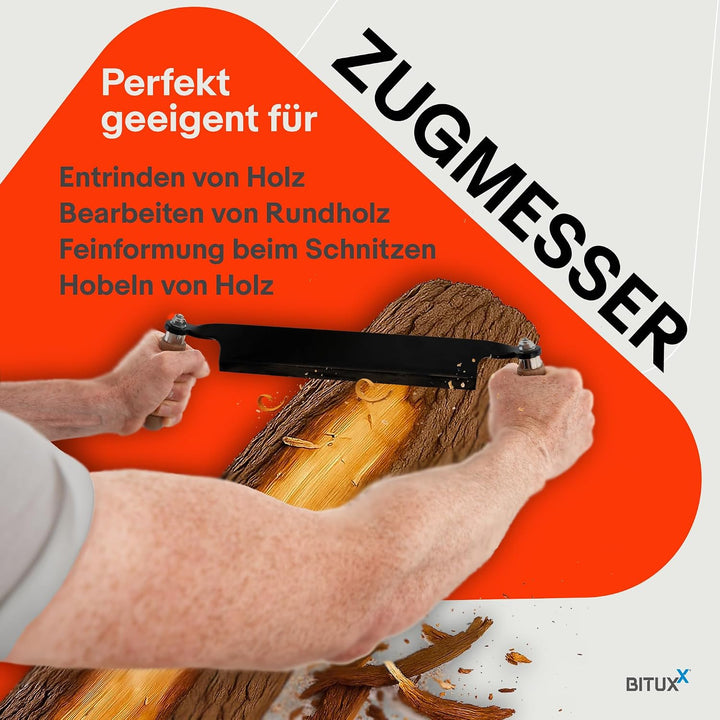 BITUXX 3er Set Zugmesser für Holz Ziehmesser Schäleisen Zieheisen 10" 13"