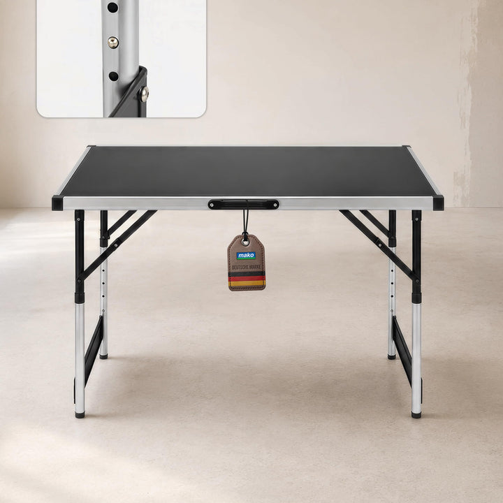 mako Multifunktionstisch Profi – Höhenverstellbarer Mehrzwecktisch 60 x 100 cm - Campingtisch, Klapp