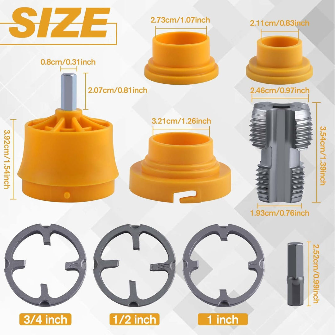 SPEEDWOX 8 Stück Rohrgewinde-Set aus PVC, kompatibel mit verschiedenen Grössen von Gewindeschneiden,