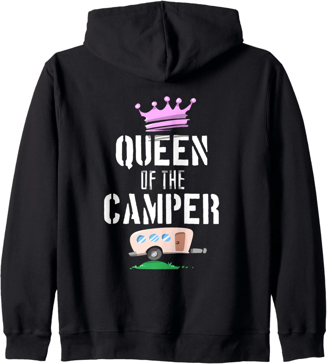Adorable Queen Of The Camper Camping Travel Trailer Kapuzenjacke
