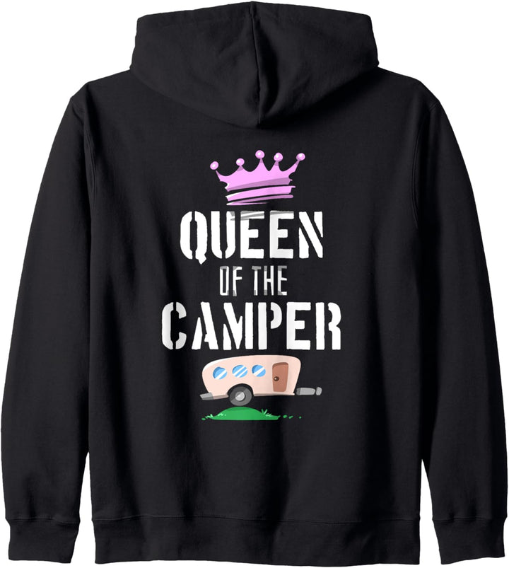 Adorable Queen Of The Camper Camping Travel Trailer Kapuzenjacke