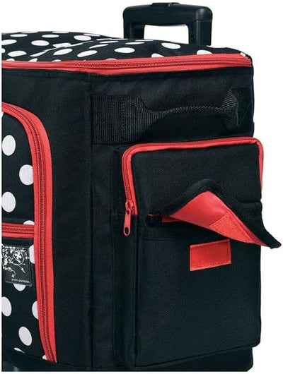Prym 612630 Nähmaschine Trolley Polka Dots, schwarz/rot/weiss, 44 x 22 x 36 cm
