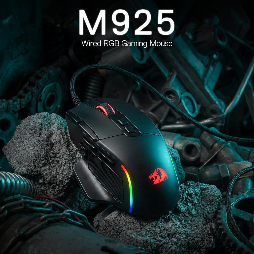 Redragon M925 Kabelgebundene Gaming-Maus, 24.000 DPI Optische Maus 10 programmierbaren Tasten, ergon