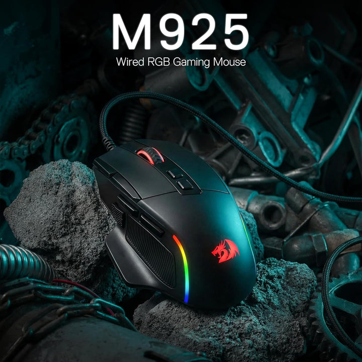 Redragon M925 Kabelgebundene Gaming-Maus, 24.000 DPI Optische Maus 10 programmierbaren Tasten, ergon