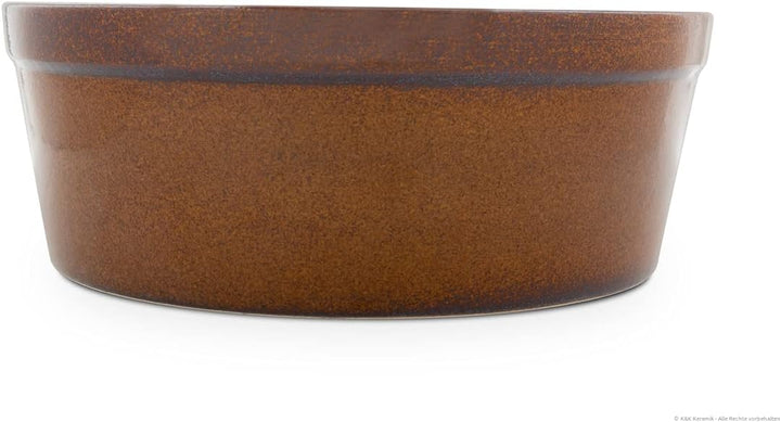 grosser Schwerer Hundenapf 3,8 Liter aus Keramik 28x11 cm Fressnapf Futternapf Futterschale Napf, br