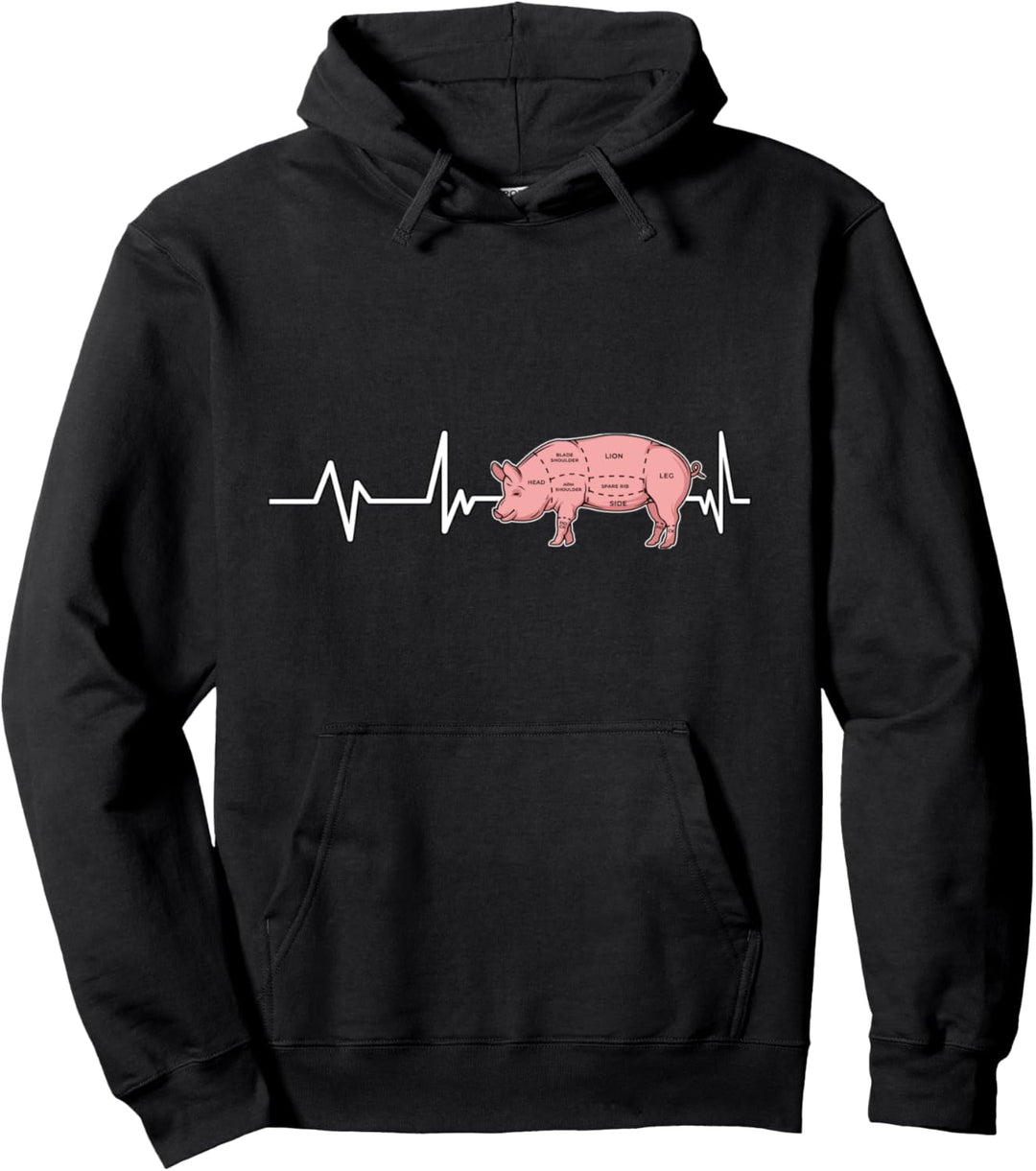 Teile vom Schwein Herzschlag Barbecue Geschenk Metzger Pullover Hoodie