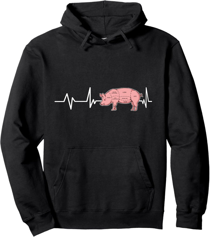 Teile vom Schwein Herzschlag Barbecue Geschenk Metzger Pullover Hoodie