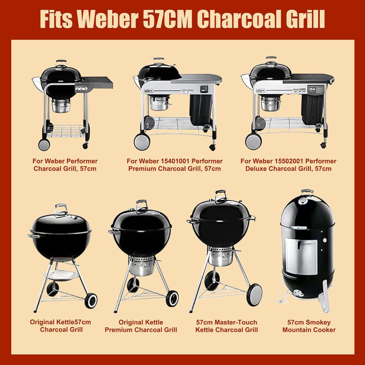 Denmay 54,6cm Grillrost rund Klappbarem 7436 für Weber 57 cm Holzkohlegrill One-Touch Wasserkocher P