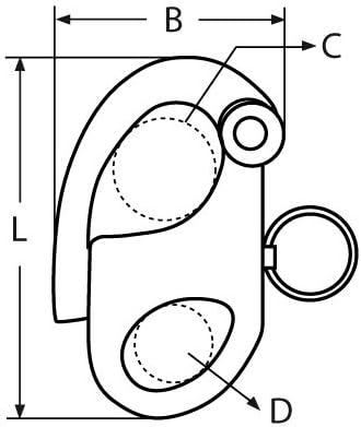 Schweden Schnappschäkel mit festem Auge 30mm Messing/Bronze ohne Ring