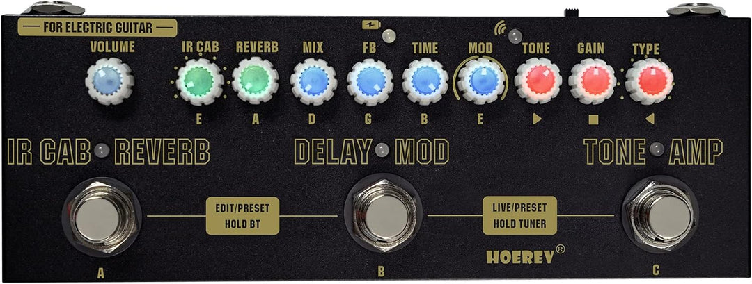 HOEREV Multi Effekte Gitarre Pedal Delay Reverb Phase Chorus Distortion Overdrive Multi Effekt pedal