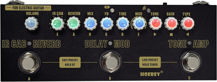 HOEREV Multi Effekte Gitarre Pedal Delay Reverb Phase Chorus Distortion Overdrive Multi Effekt pedal
