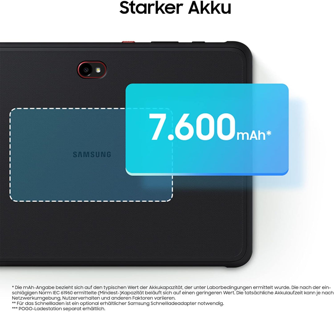 Samsung Galaxy Tab Active4 Pro 5G Enterprise Edition, robustes 10,1 Zoll Android Tablet, 128 GB, 7.6