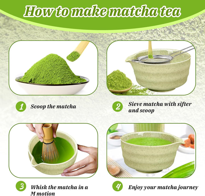 Matcha set, Japanisches Tee-Set, Matcha-Schale, Schaufel, Sieb, Matcha-Besenhalter, Matcha-Besenstän